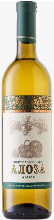 картинка Вино ординарное полусладкое белое Алоза 10-12% 0,75л (Кристалл-Каспий) от магазина Юта